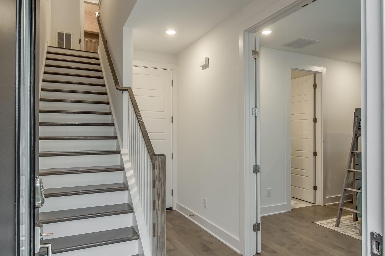 Modern home hallway and staircase.