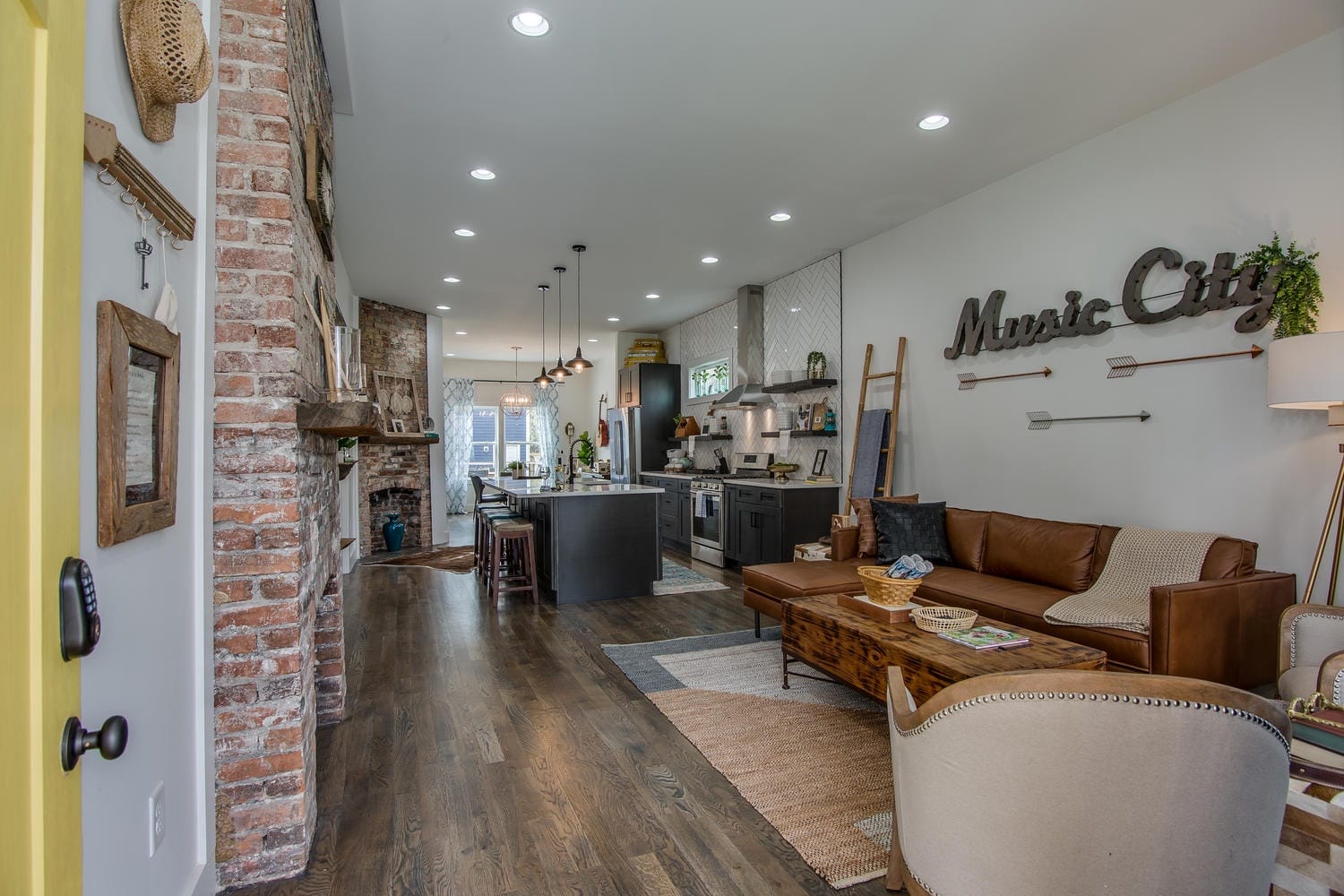 Open concept living room, kitchen.