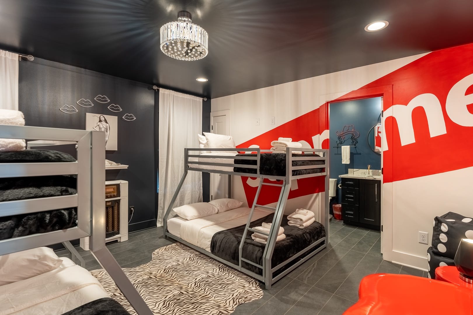 Modern bedroom with bunk beds.