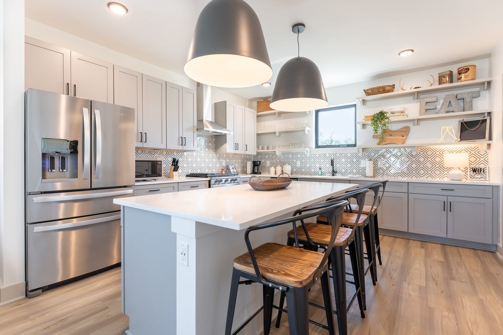 Modern kitchen with island counter.