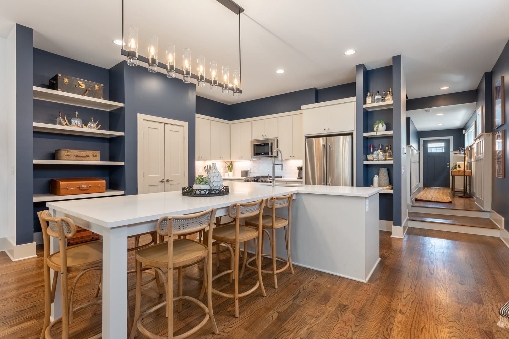 Modern kitchen with large island.