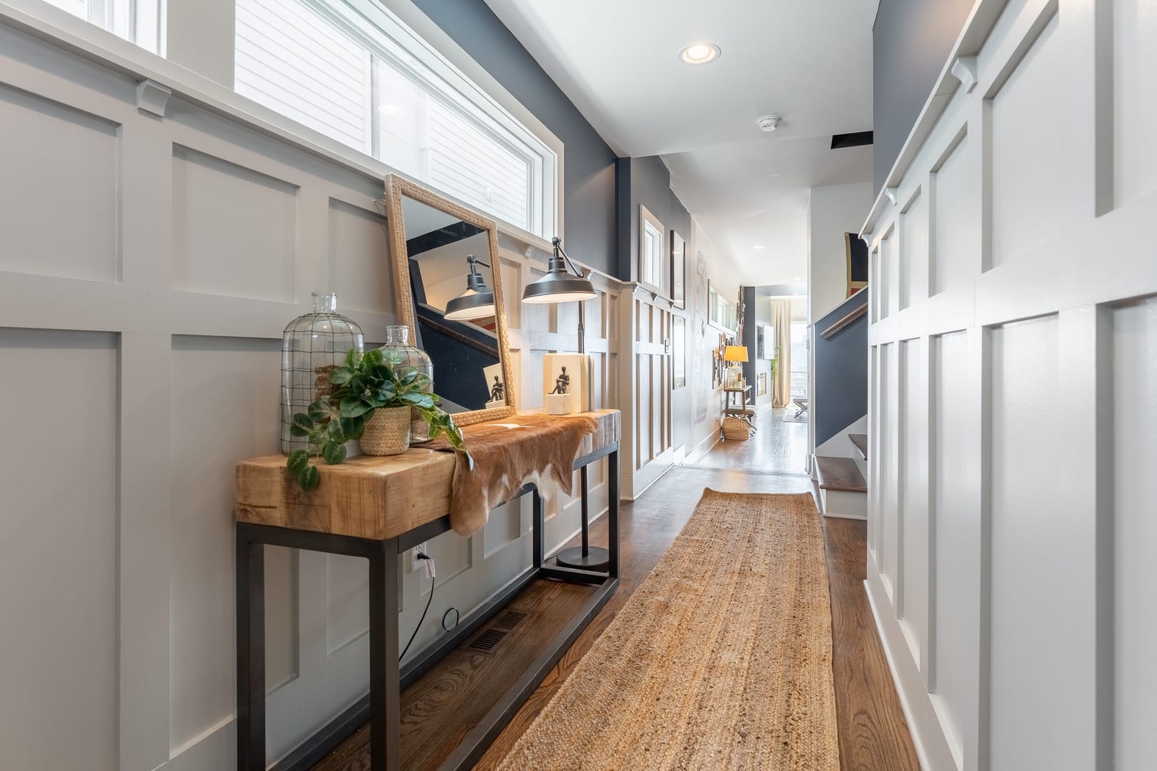 Modern hallway with console table.