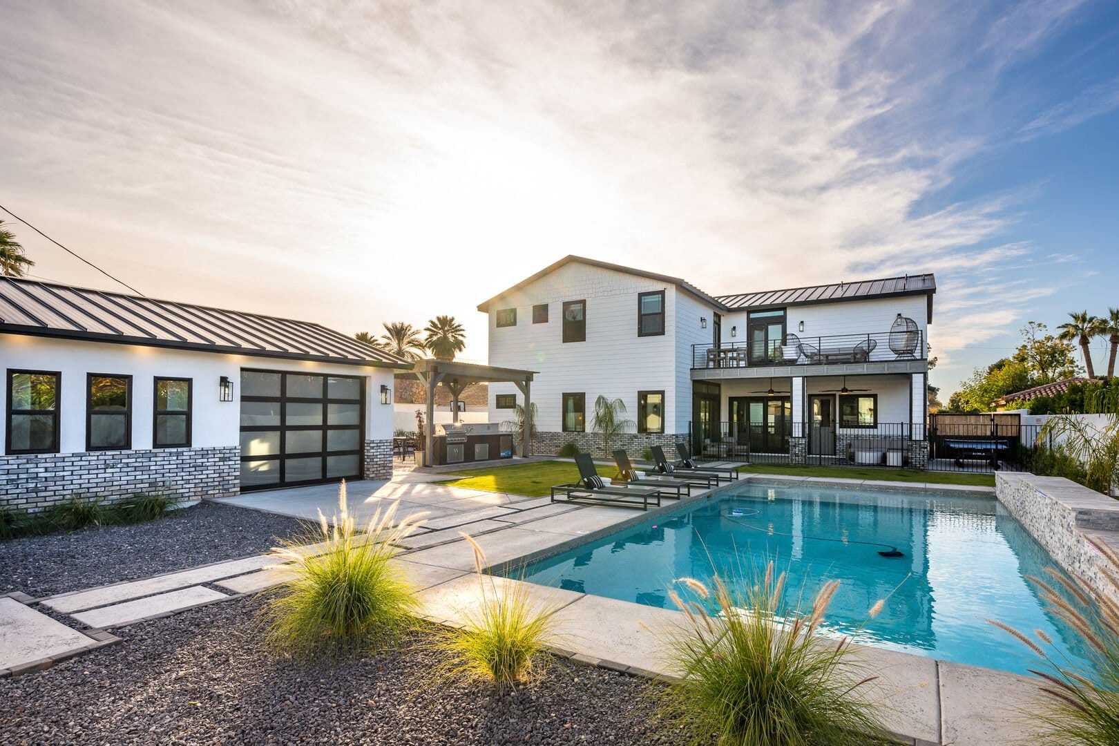 Modern house with outdoor pool.