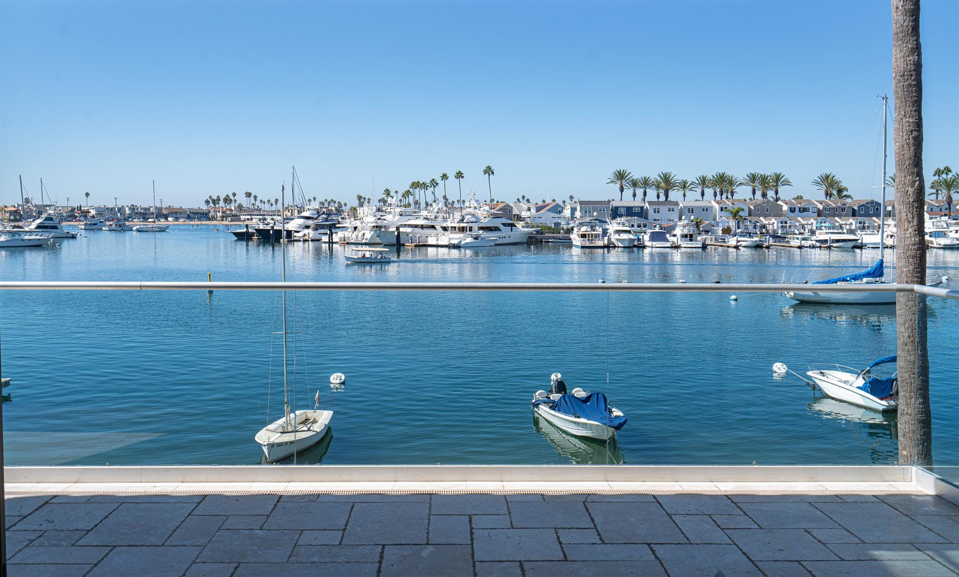 Boats docked in a marina.