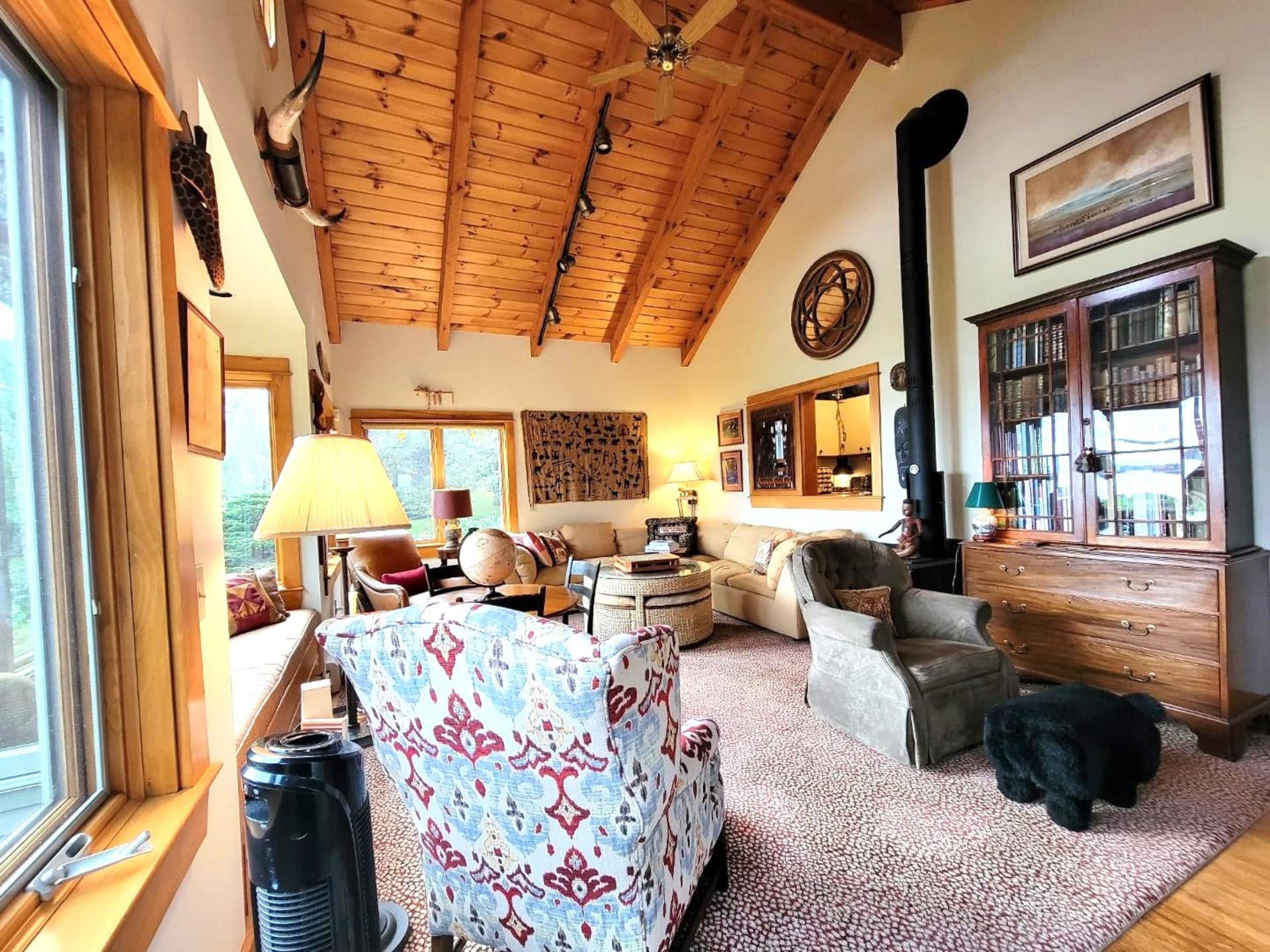 Cozy rustic living room interior.