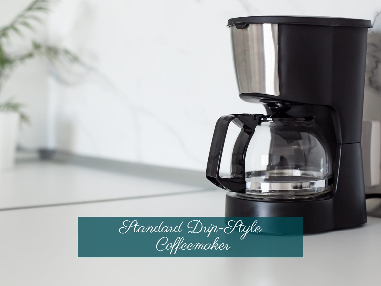 Drip-style coffee maker on counter.