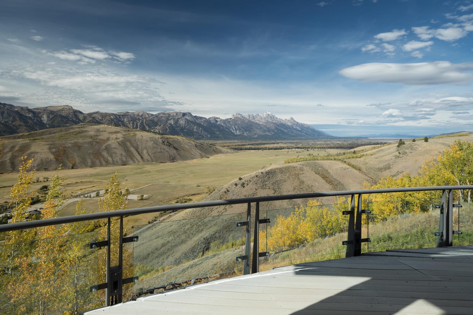 Mountain view from a balcony.