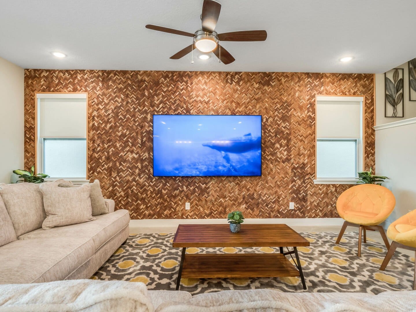 Cozy living room with TV.