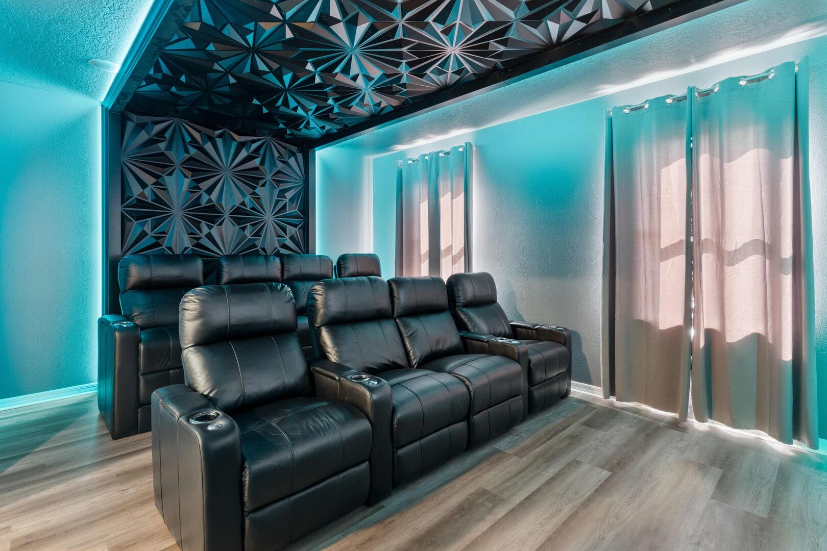 Luxurious home theater seating area