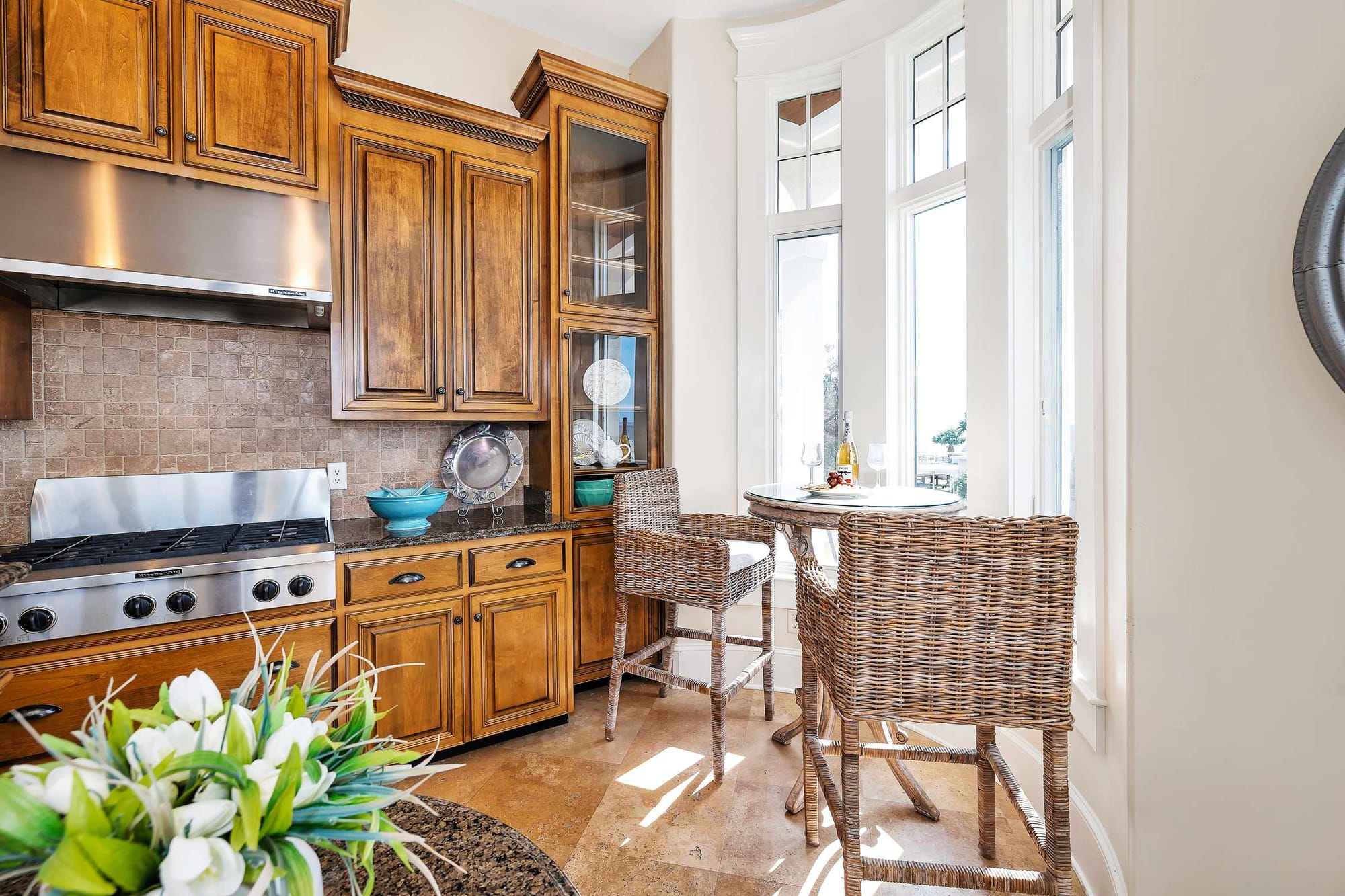 Modern kitchen with breakfast nook.