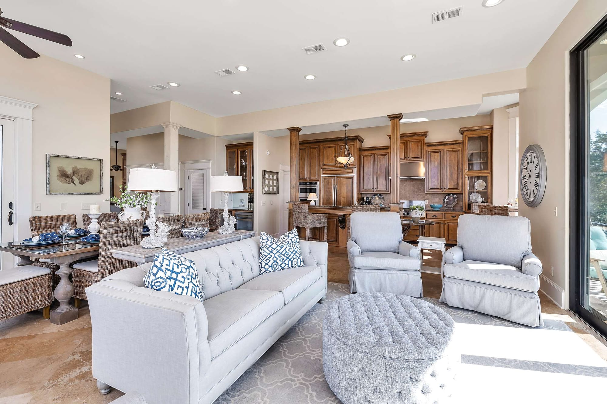 Open-concept living room and kitchen.