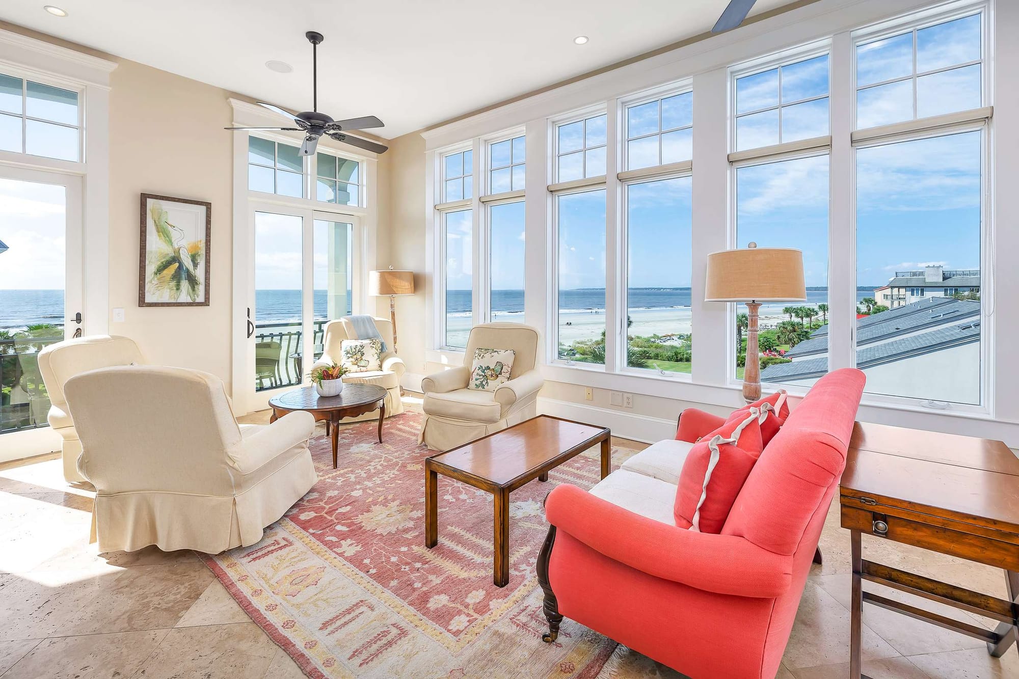 Living room with ocean view.