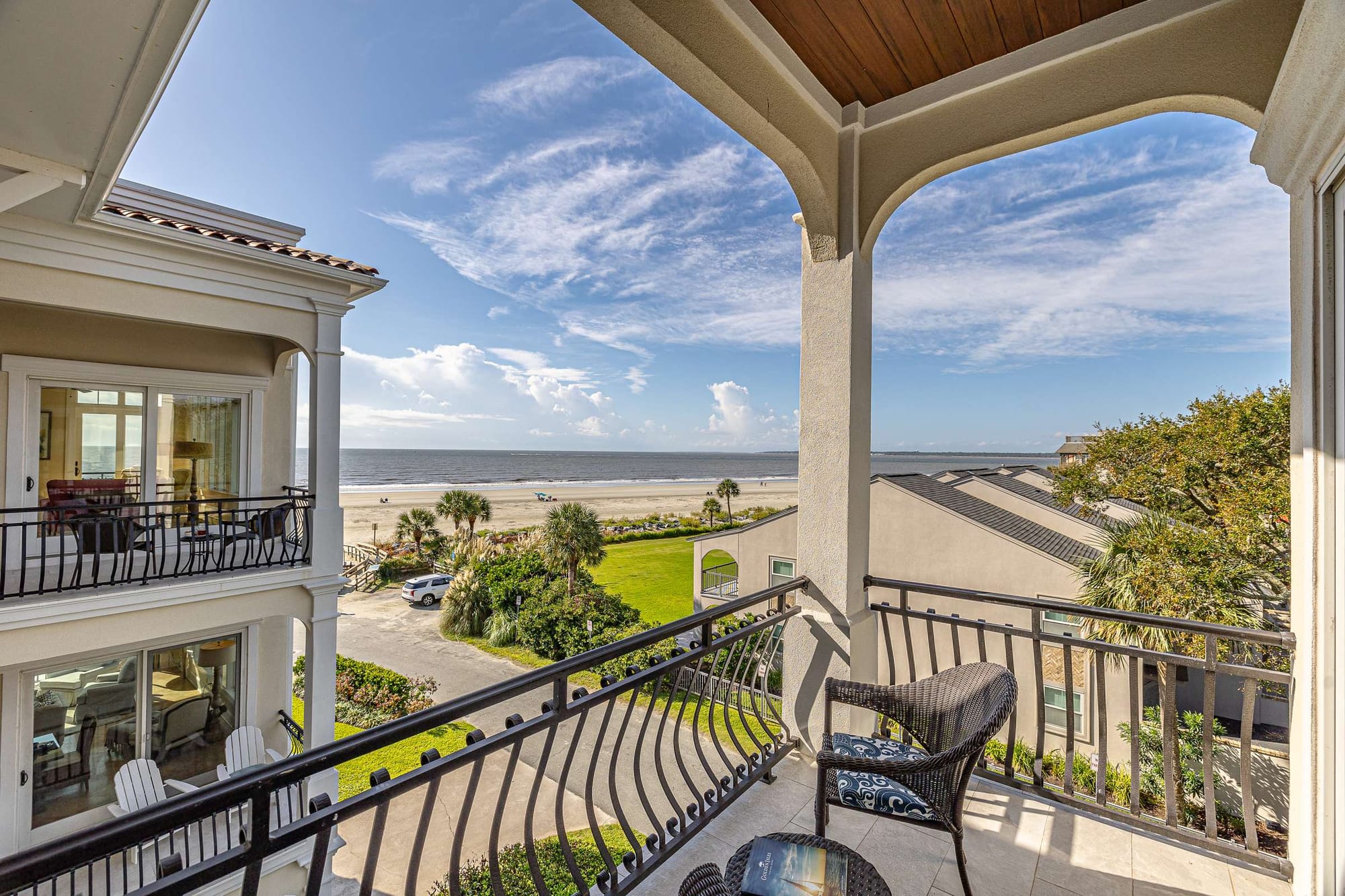 Beach view from balcony.