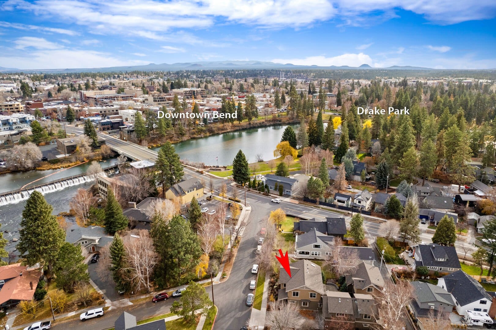 Aerial view of Bend, Oregon.