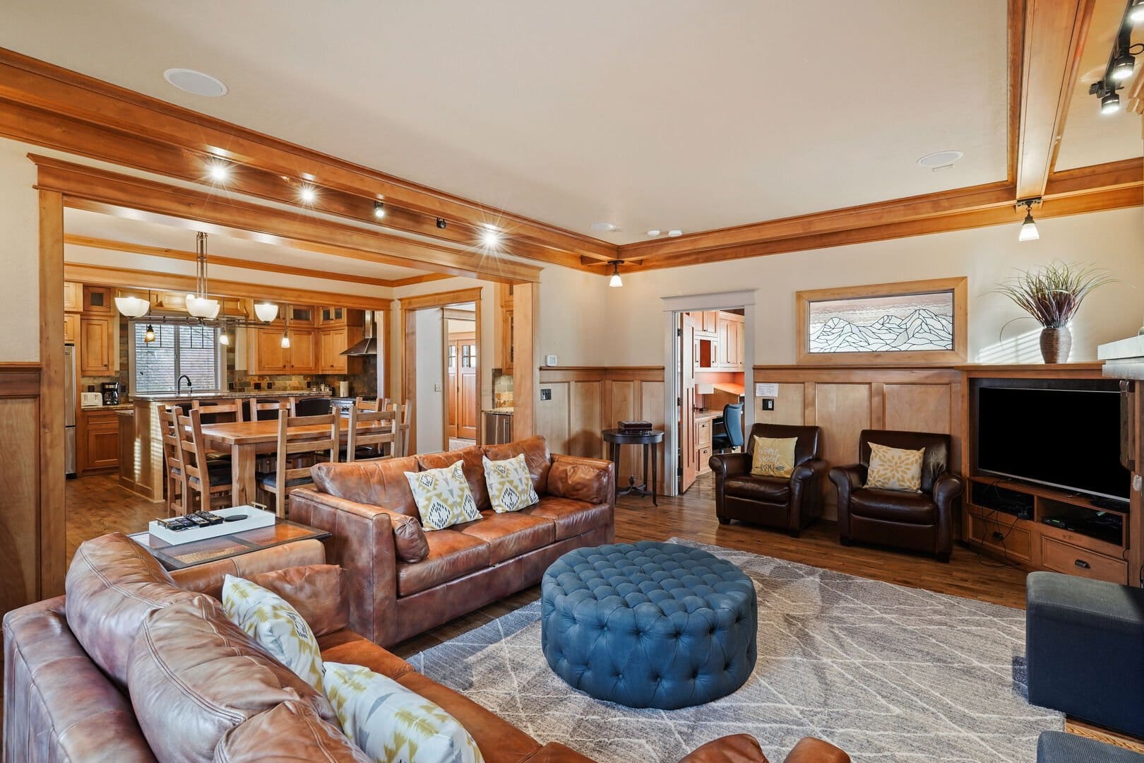 Open-concept living room and kitchen.