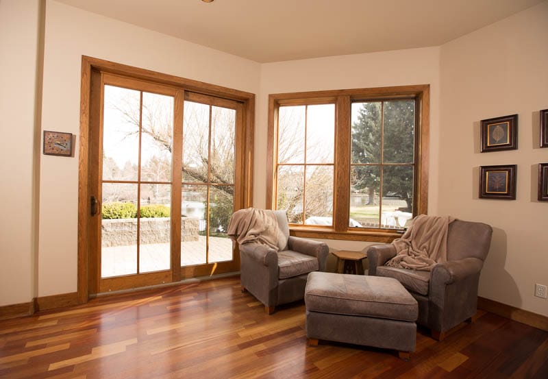 Cozy reading nook with armchairs.