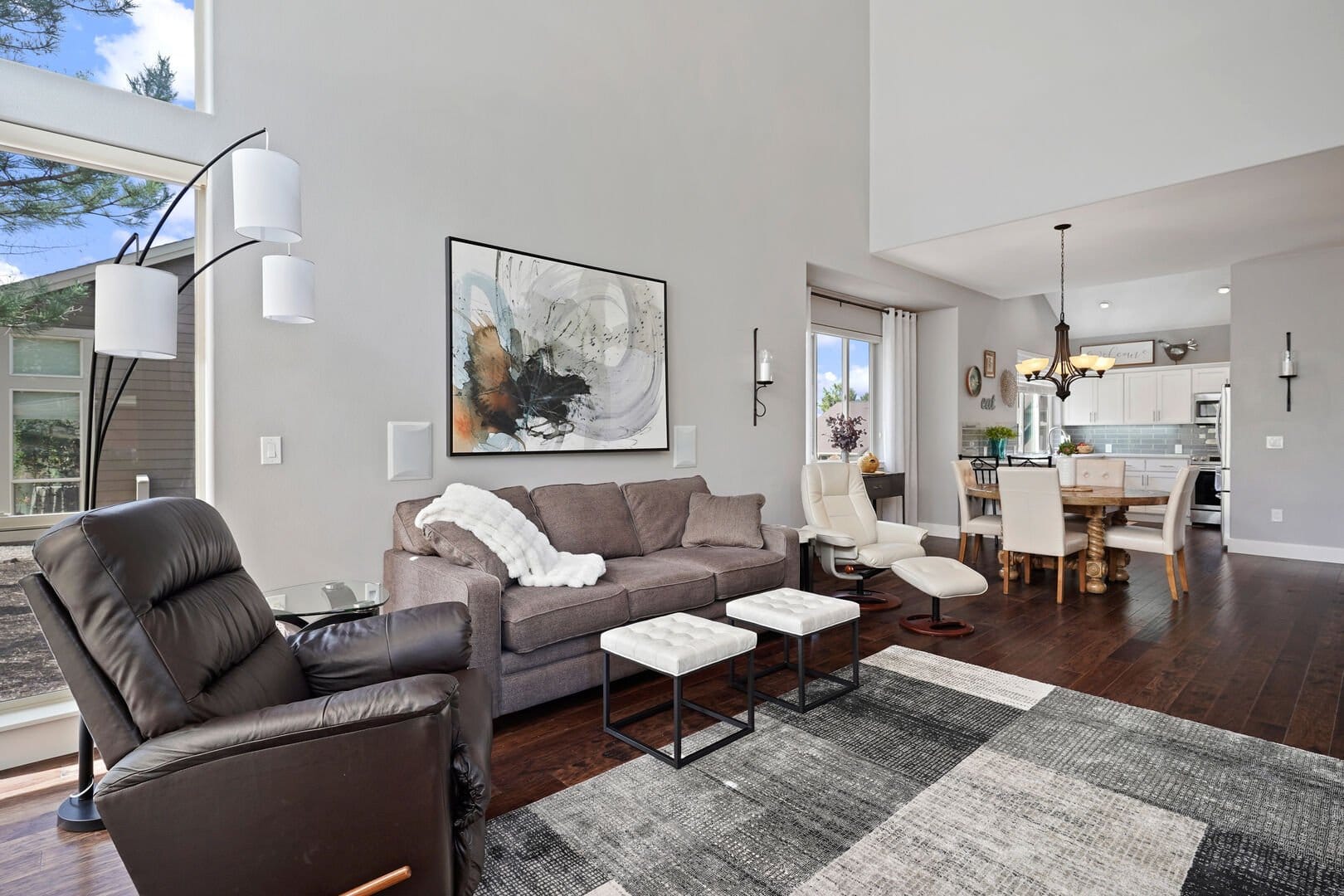 Modern living and dining room.