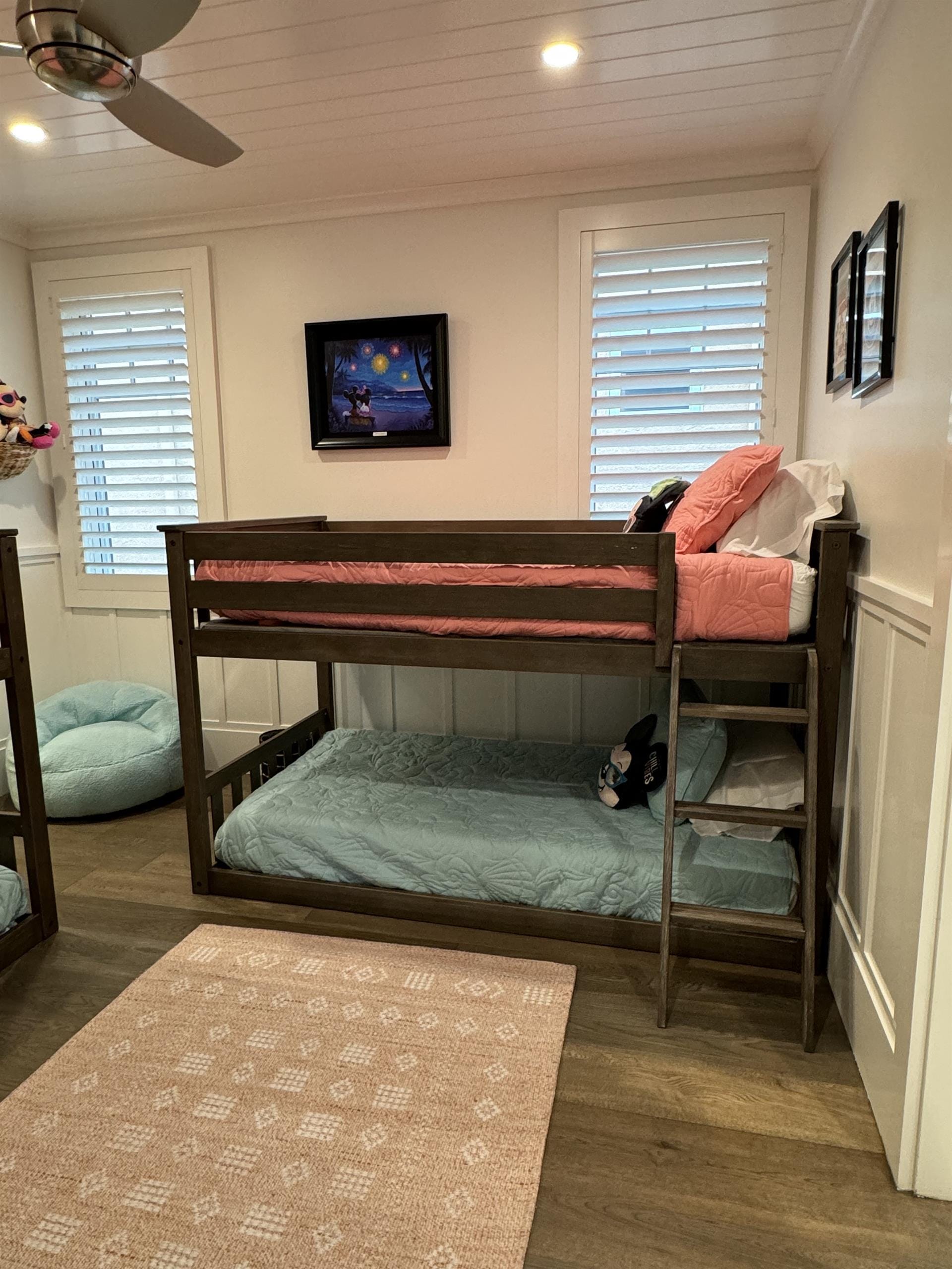 Children's room with bunk bed.