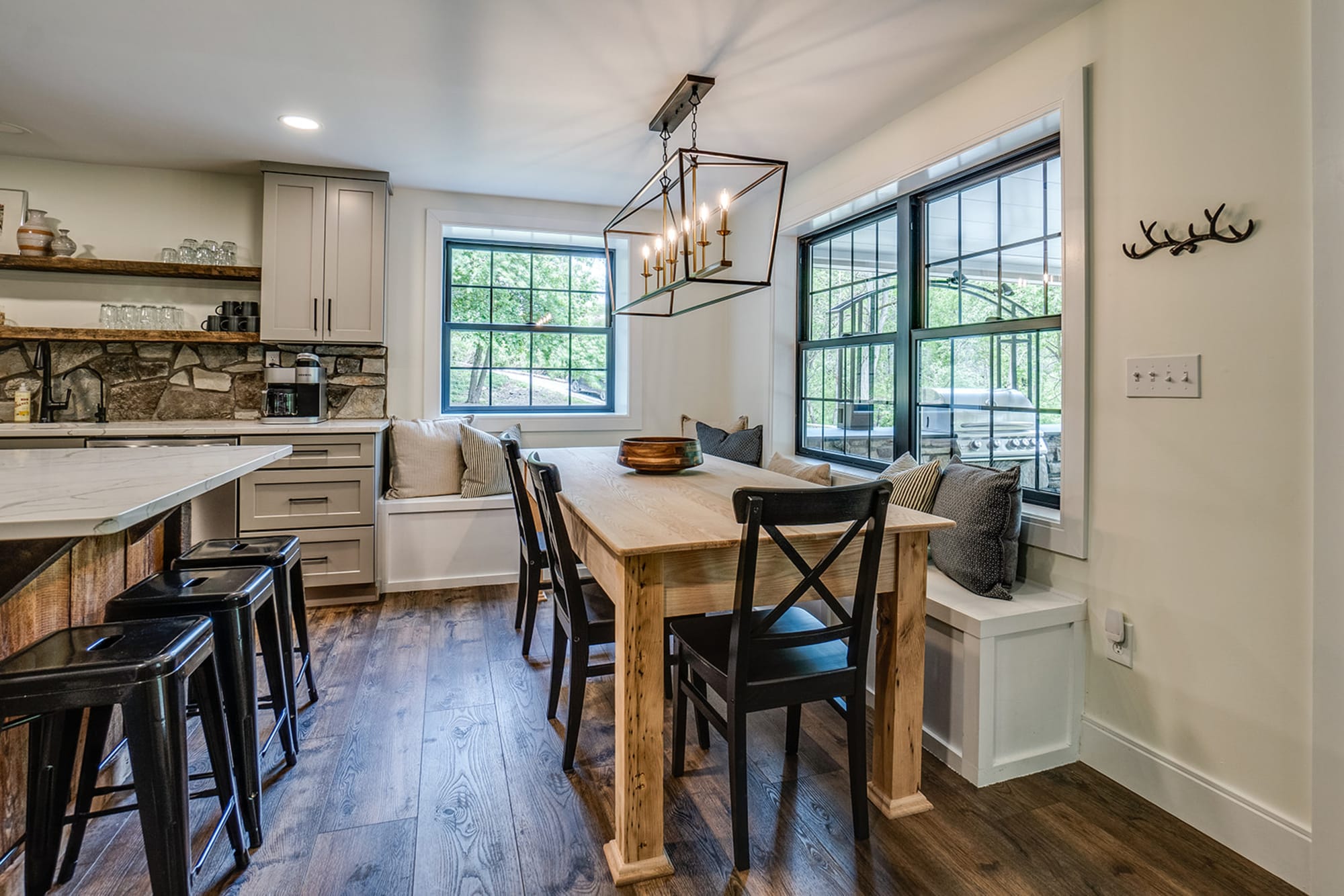 Cozy kitchen with dining nook.