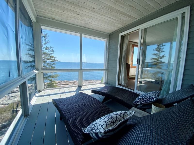 Sunroom with ocean view.