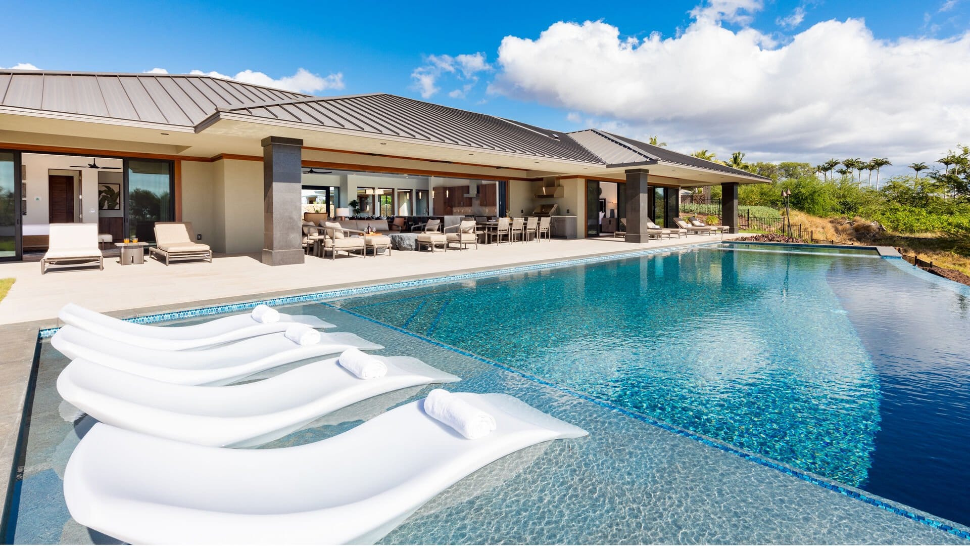 Modern house with outdoor pool.