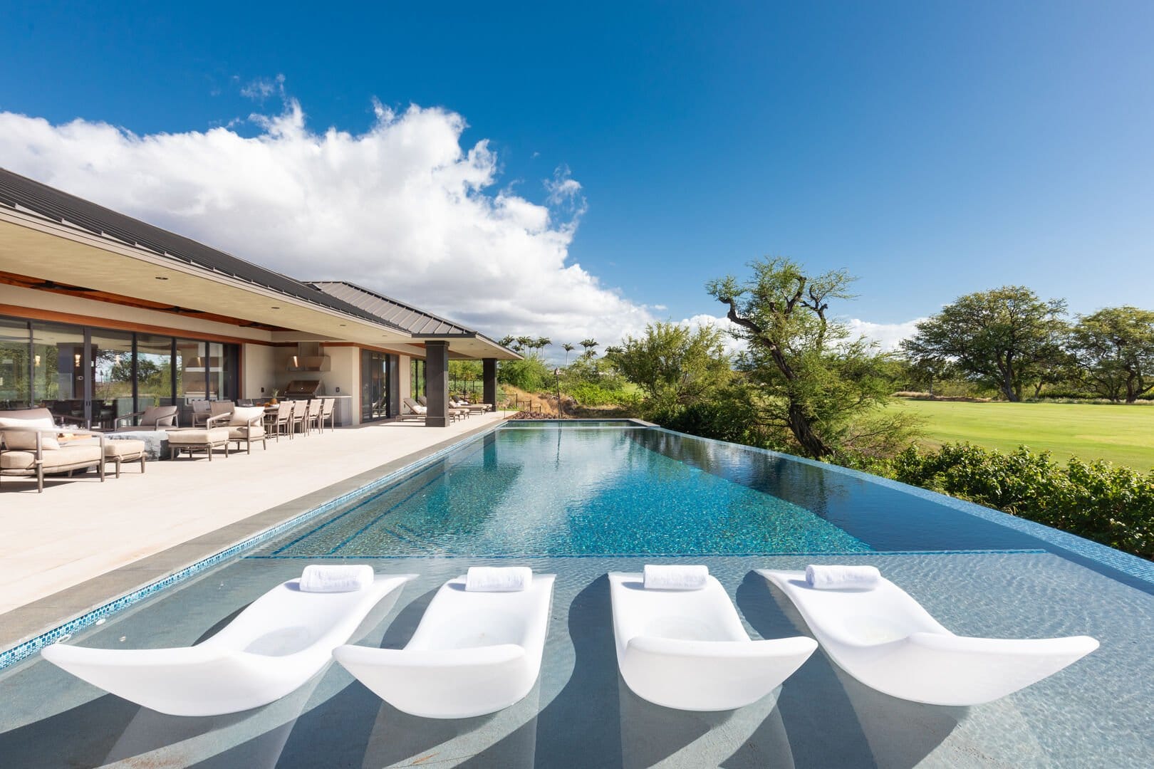 Luxurious house with infinity pool.