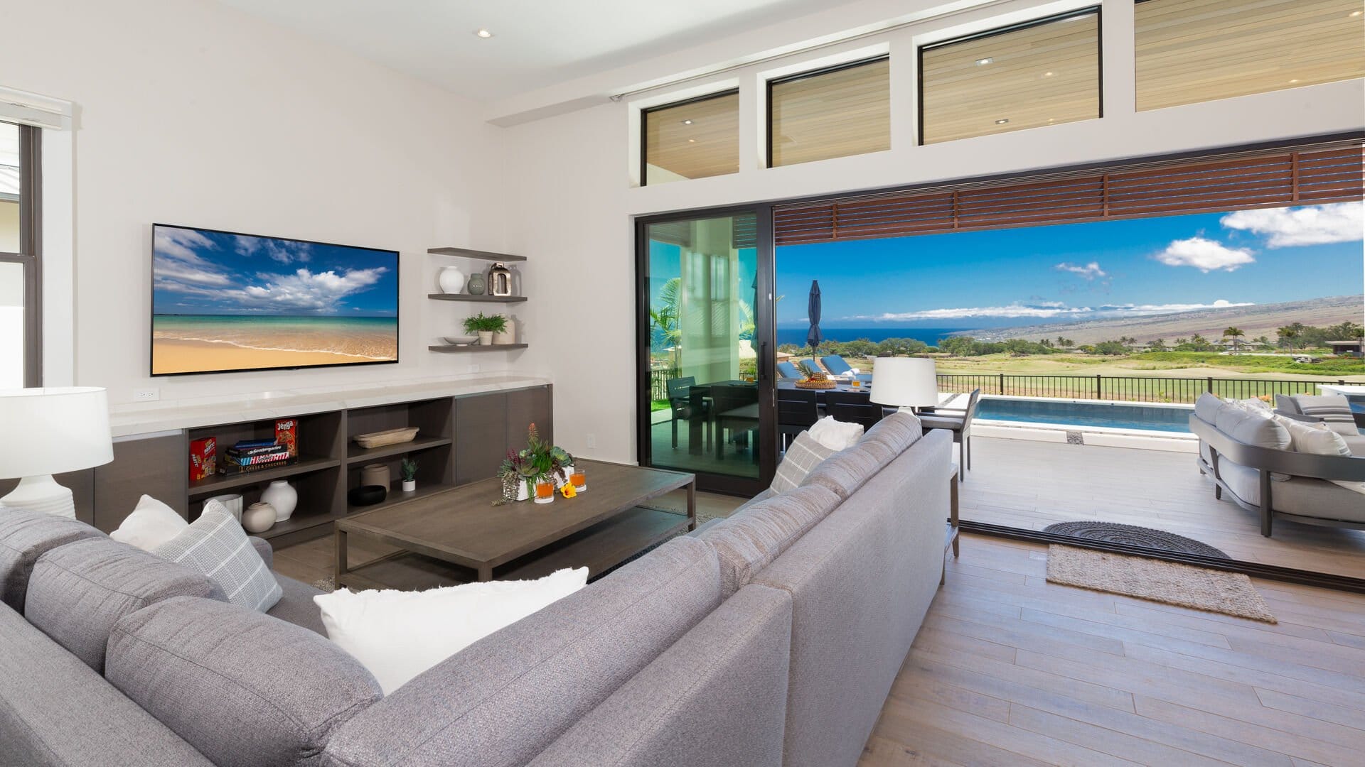 Living room with ocean view.