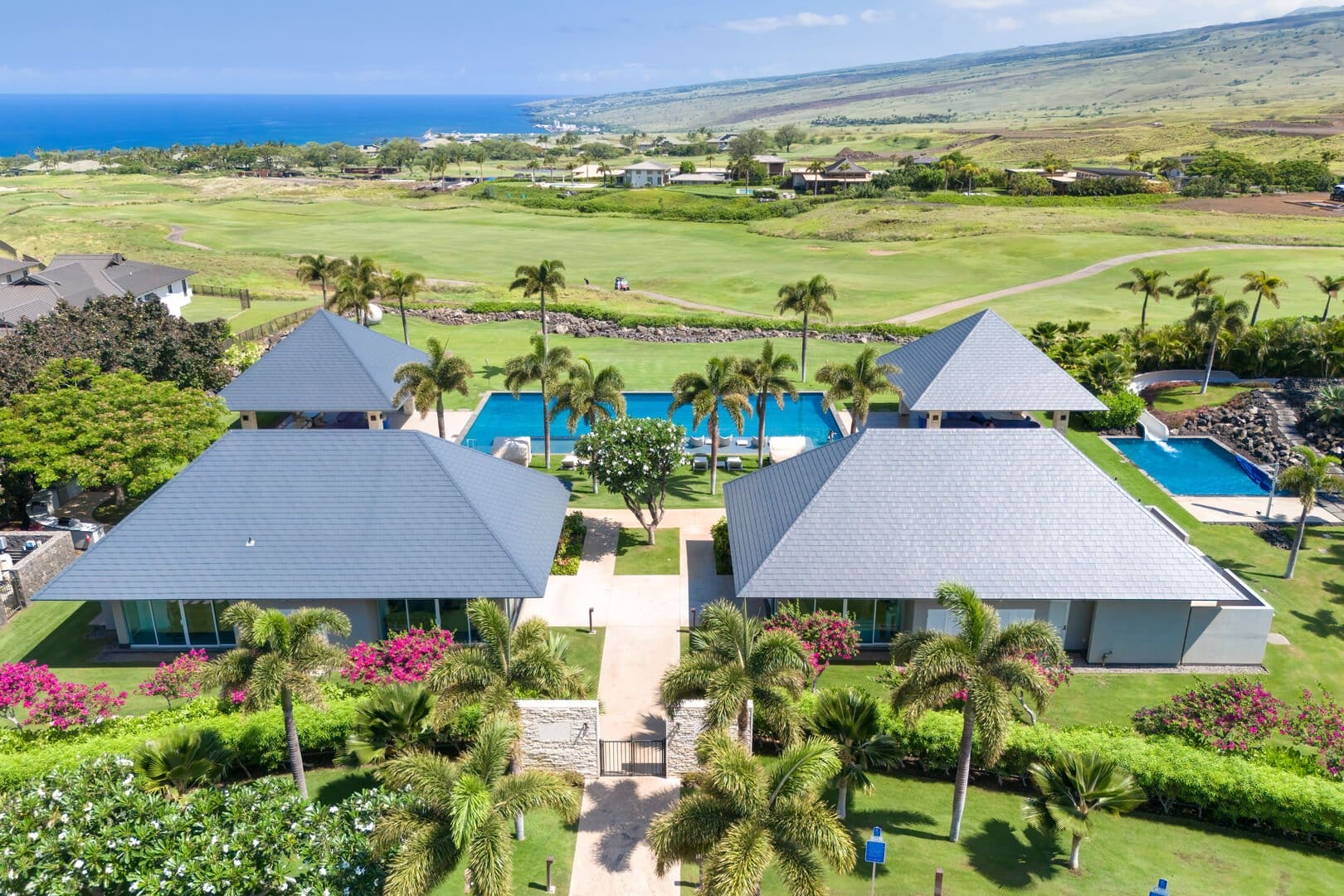 Luxury oceanfront villas with pool.