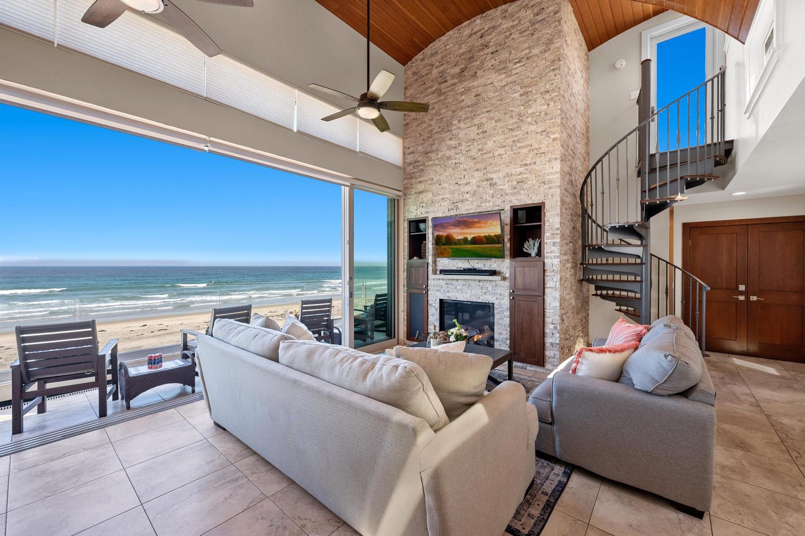 Living room with ocean view.