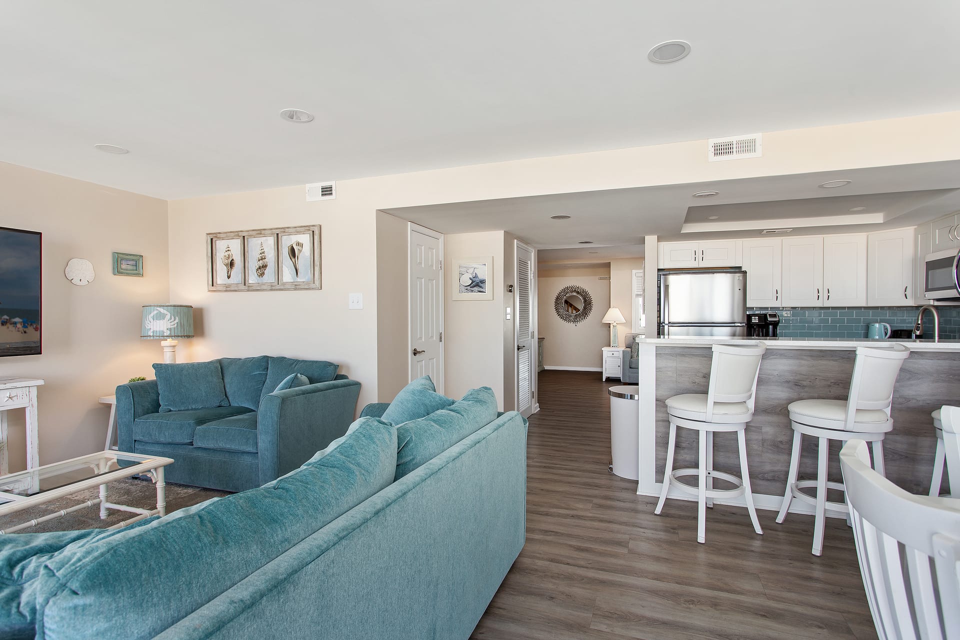 Modern open-plan living room kitchen