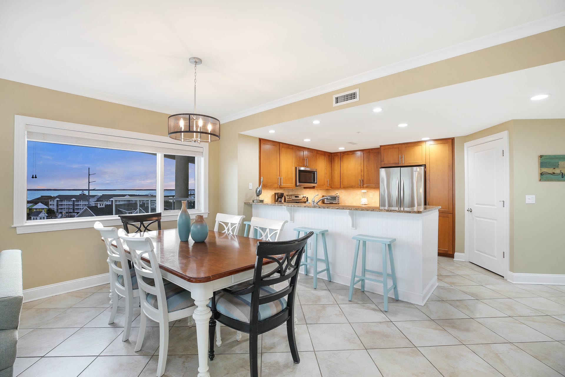 Modern kitchen and dining area