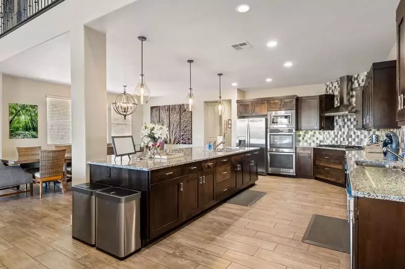 Modern kitchen with island counter.