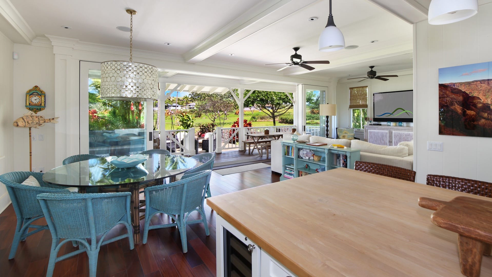 Open kitchen and living area.