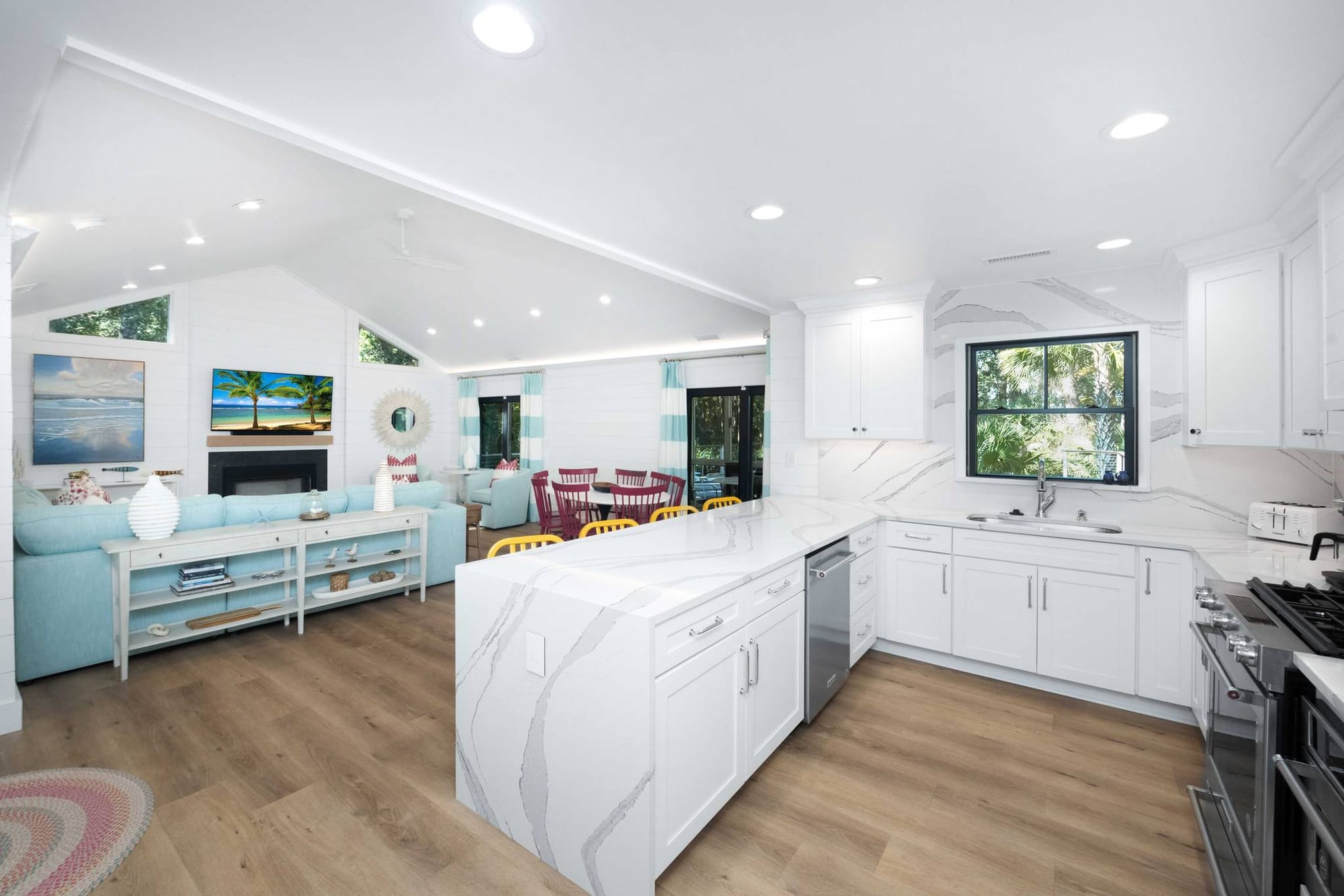 Bright open kitchen and living space.