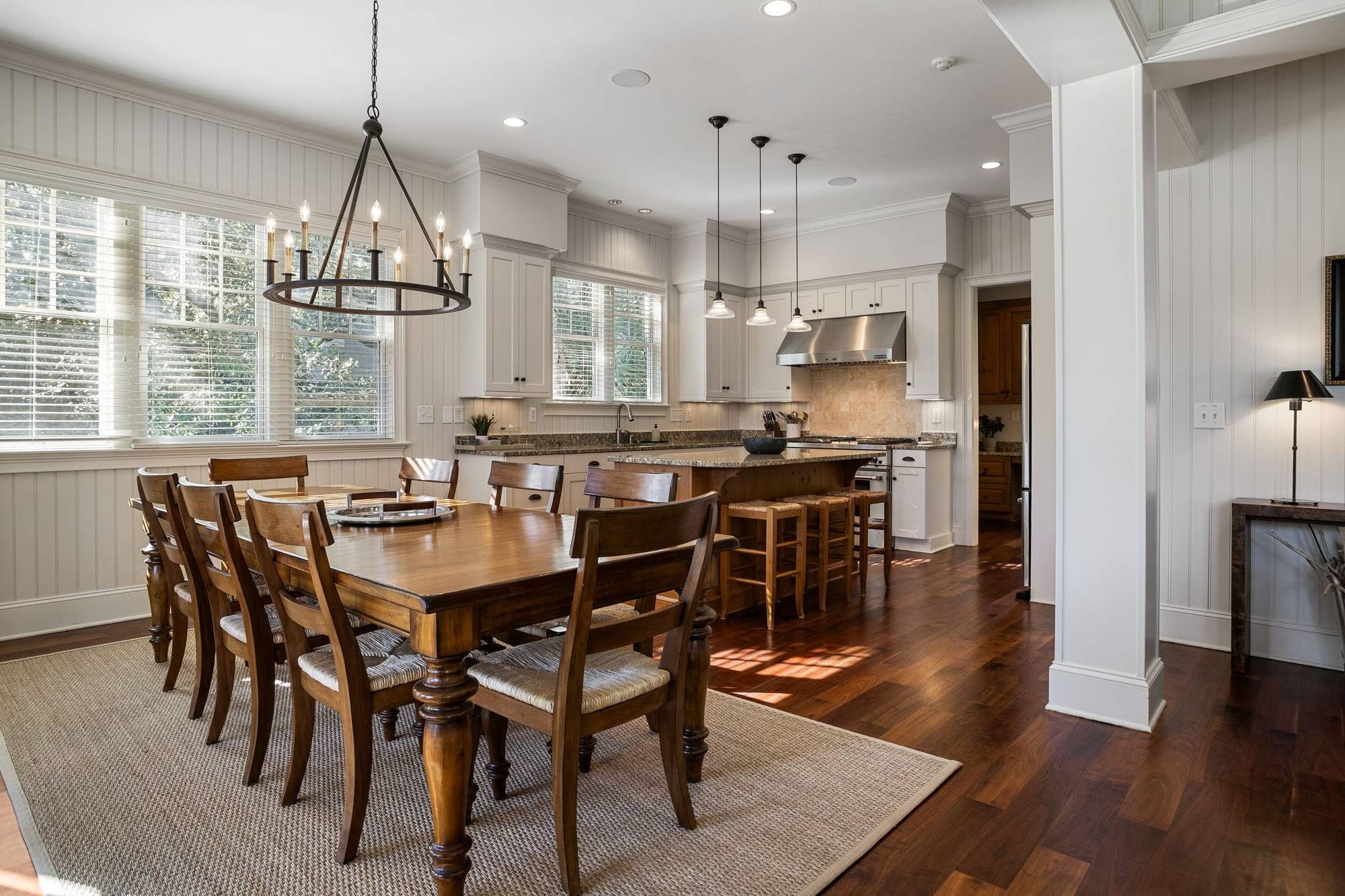 Dining room and kitchen area.