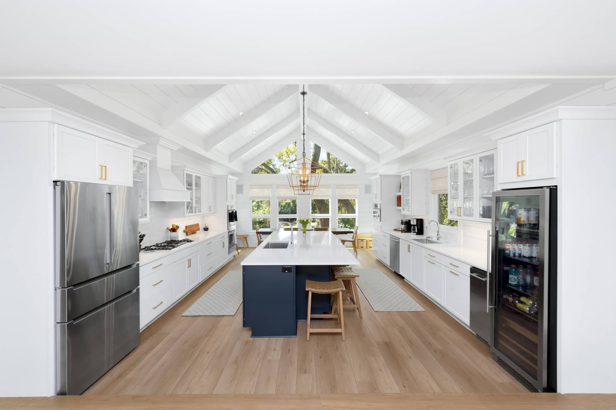 Bright modern kitchen with island.