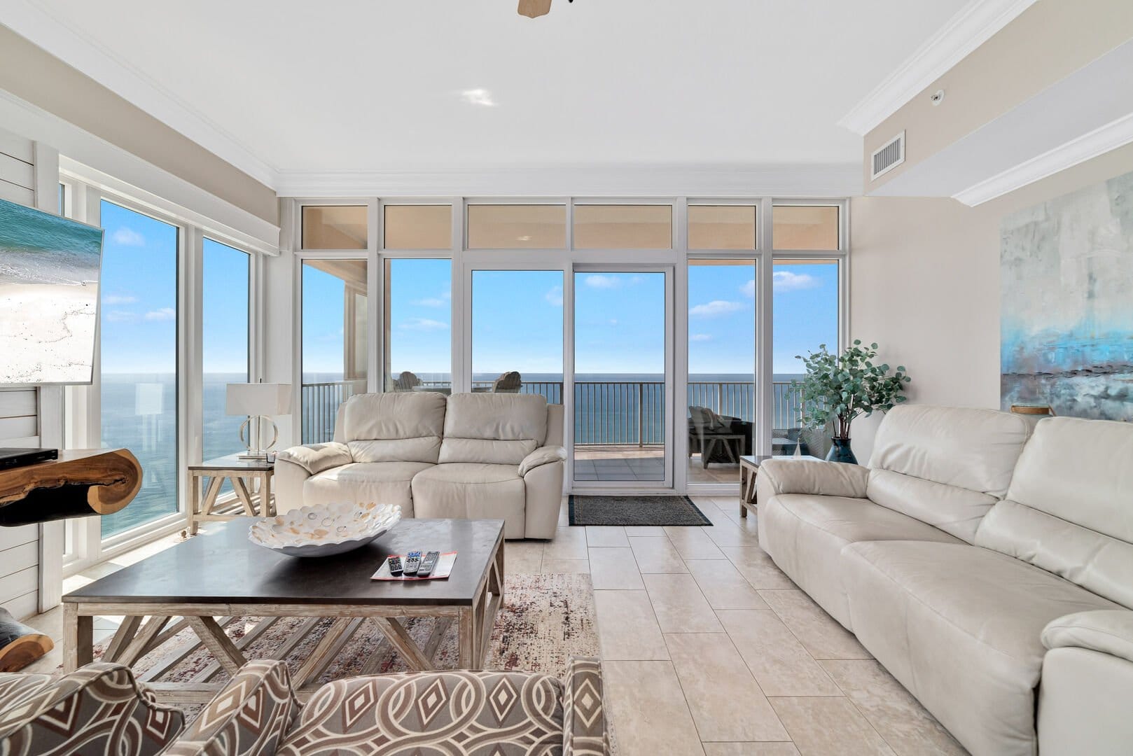 Living room with ocean view.