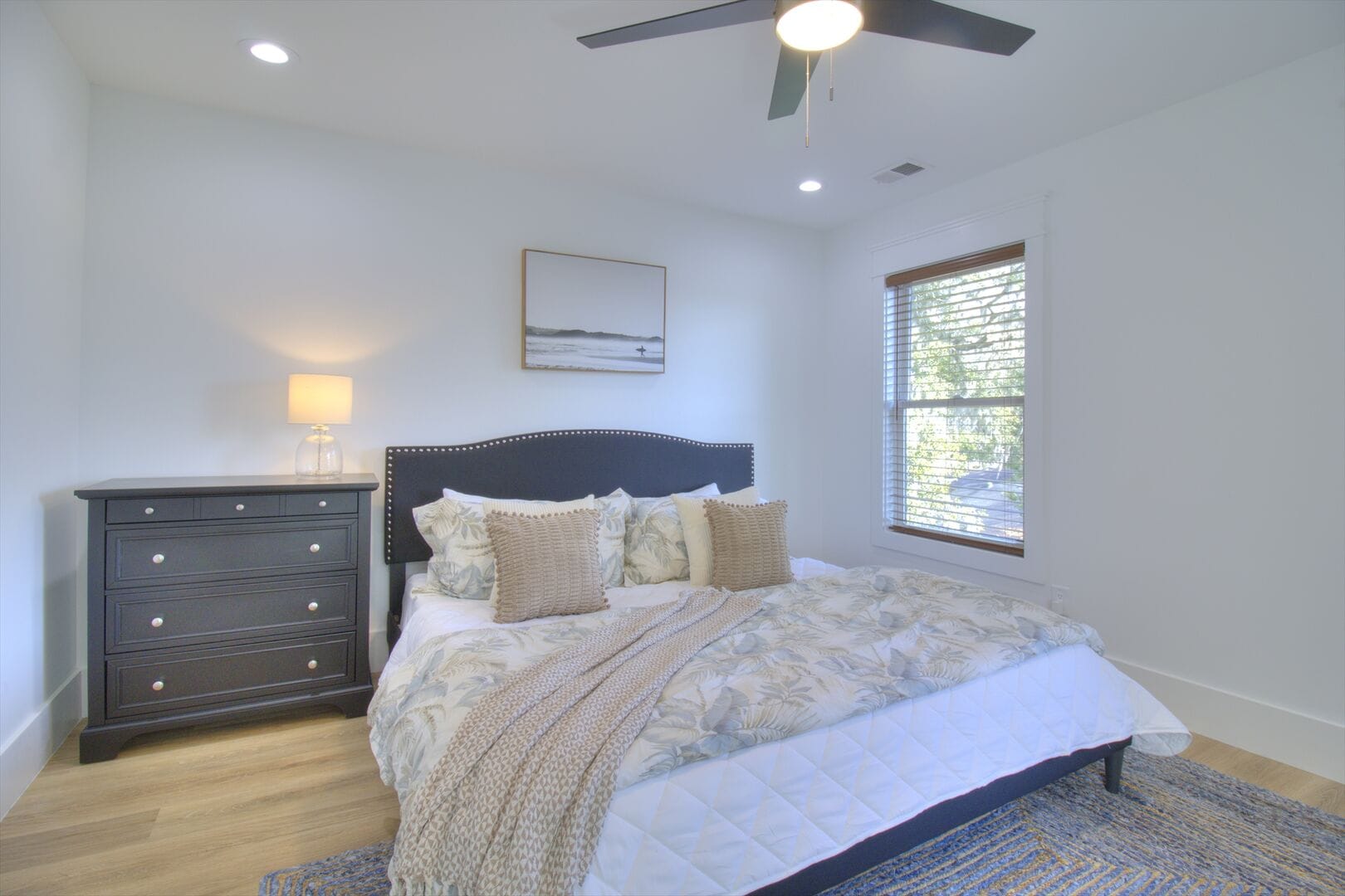 Cozy bedroom with modern decor.