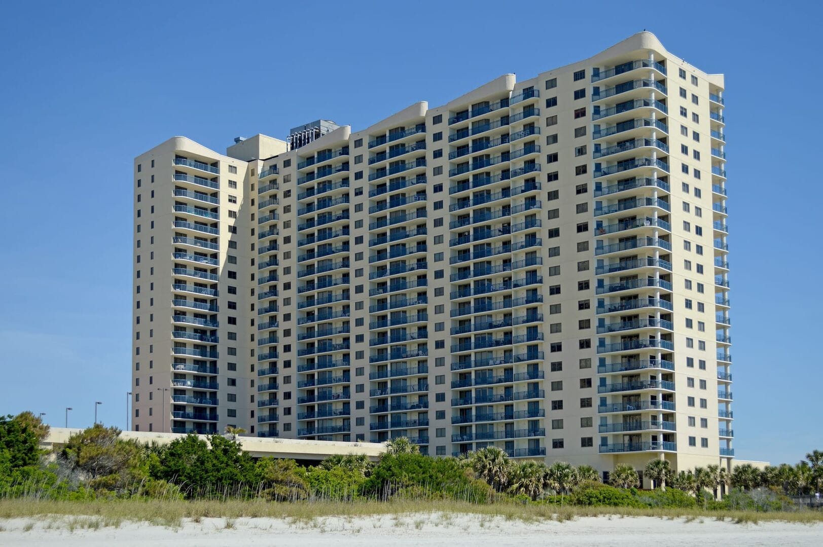 High-rise beachfront condominium building.