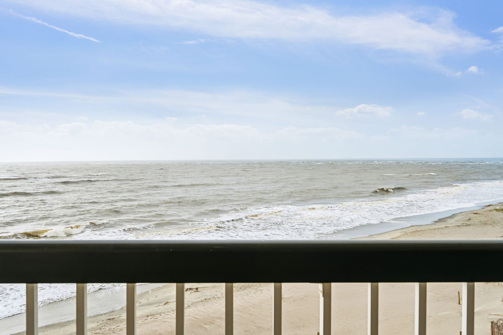 Ocean view from a balcony.