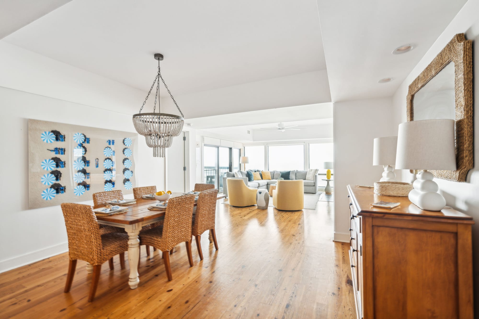 Open-concept dining and living area.