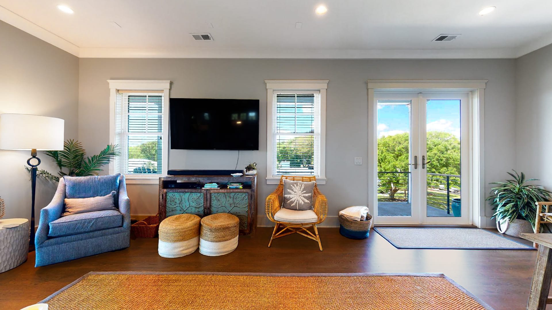 Bright living room with outdoor view.