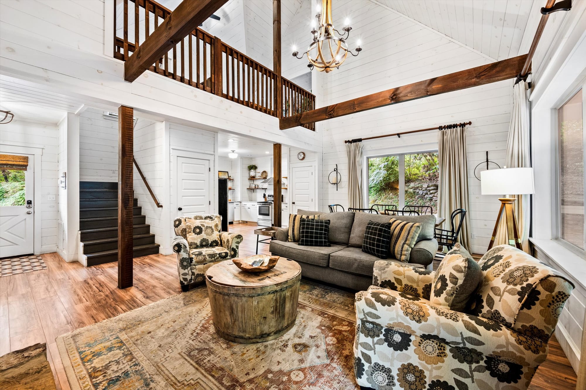 Cozy rustic living room interior.