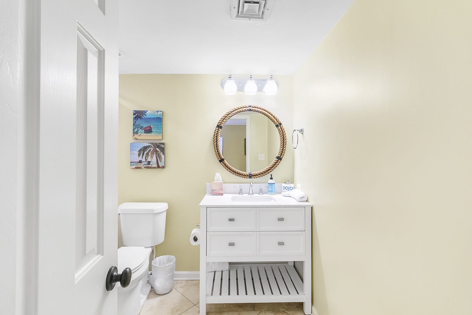 Bathroom with mirror and sink.