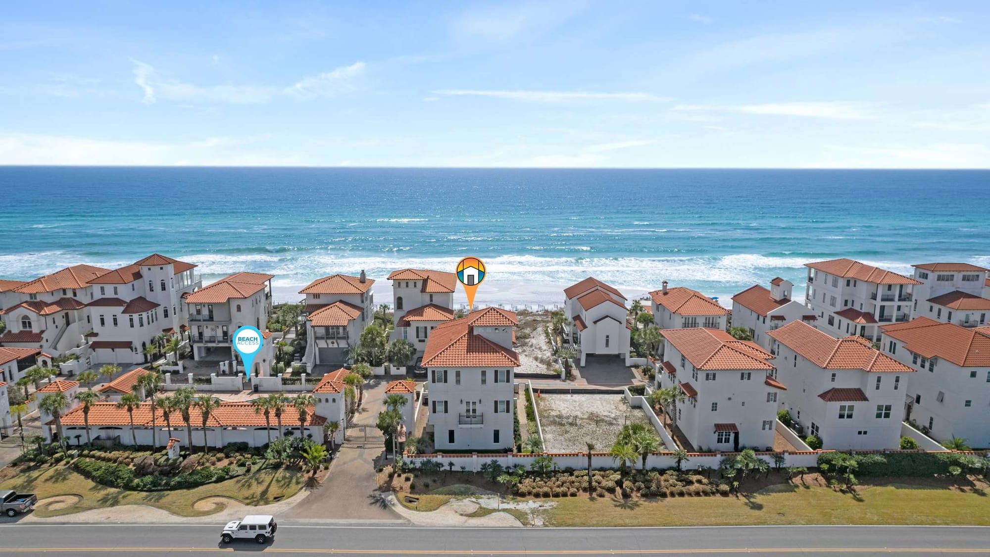 Coastal houses with ocean view.