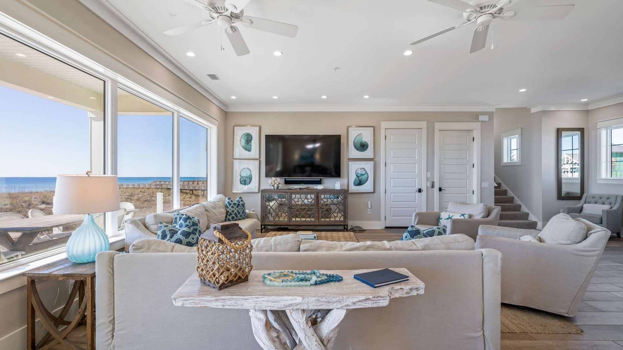 Cozy beach-view living room.