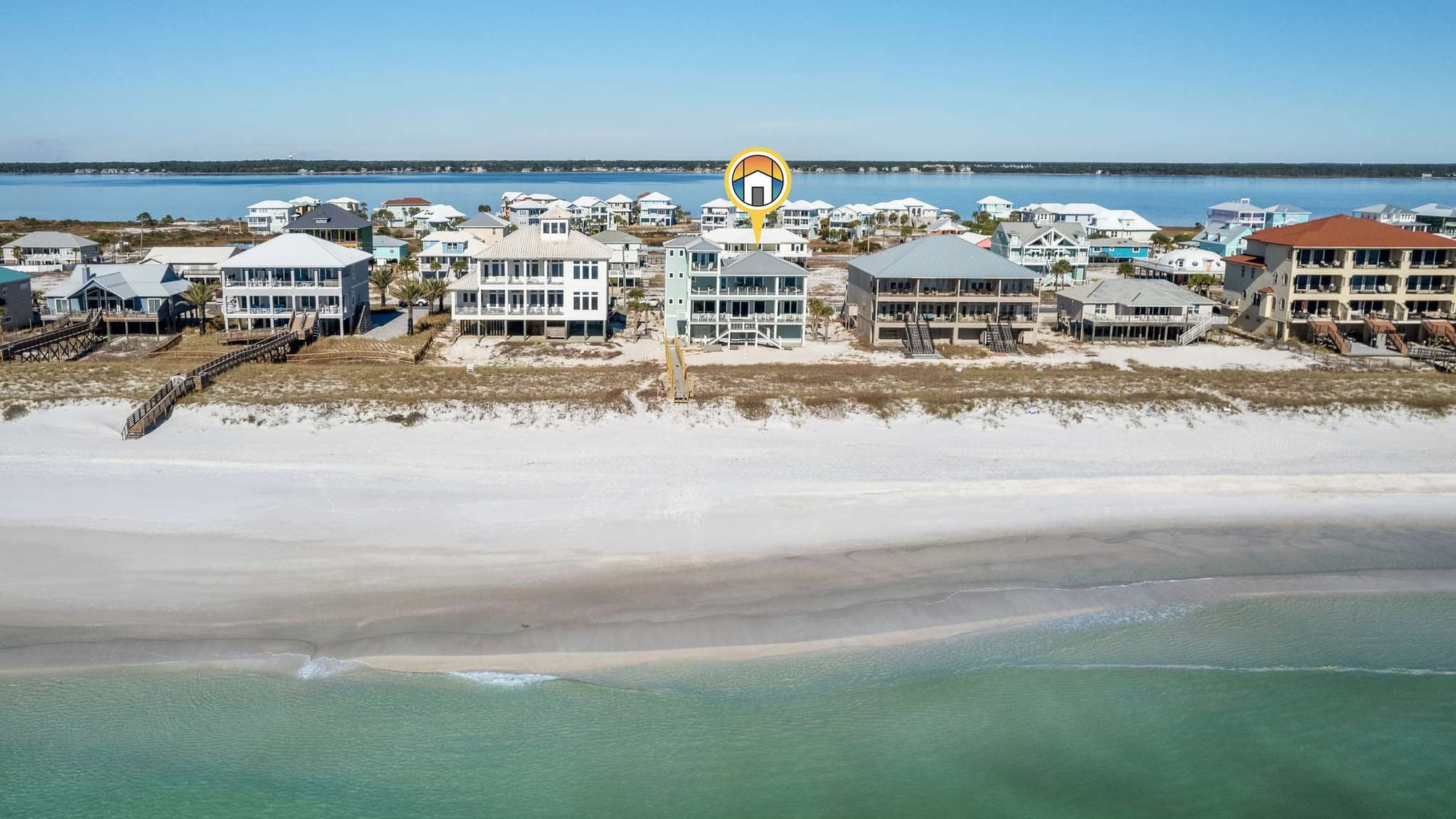 Beachfront houses with ocean view.