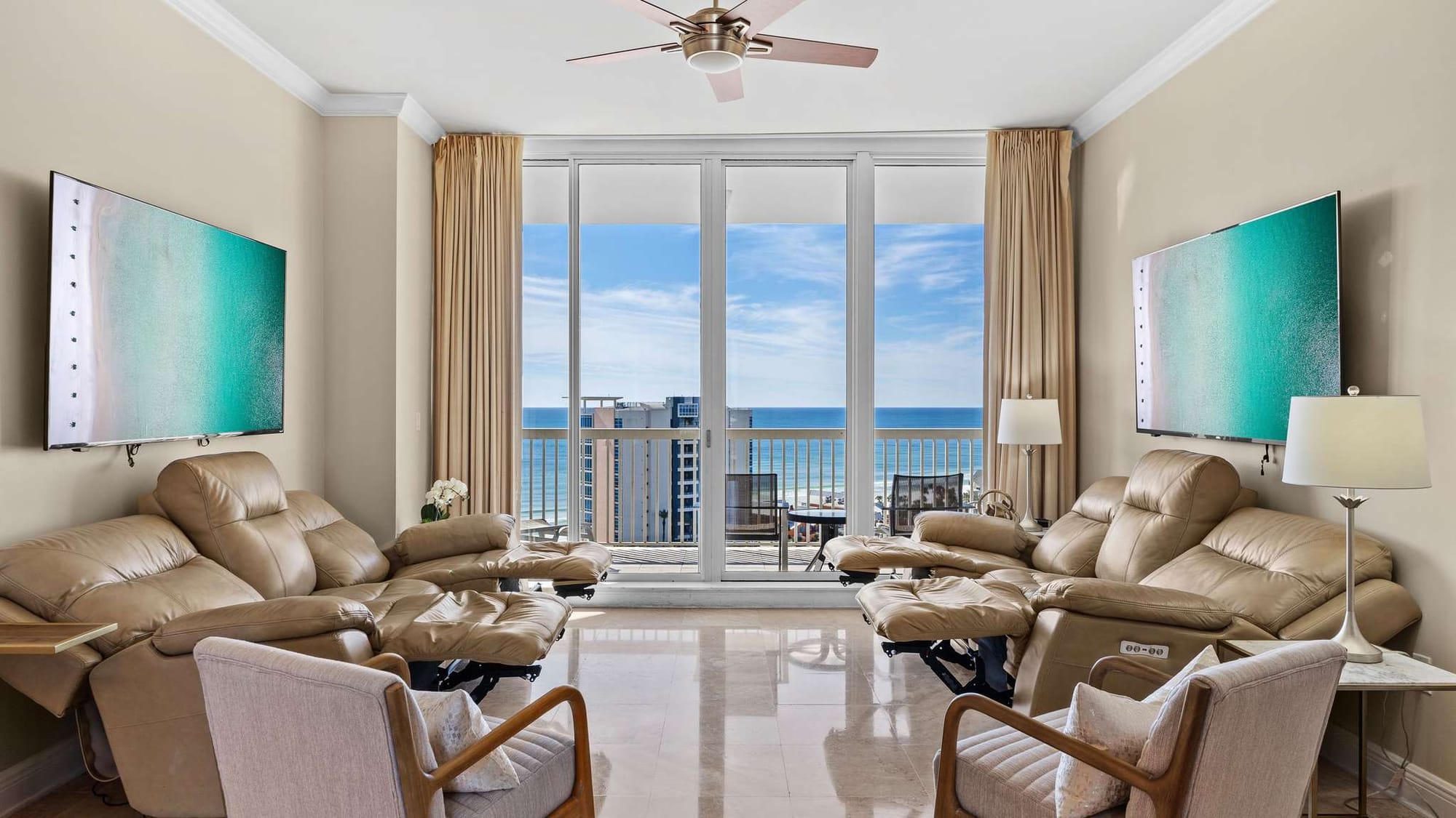 Living room with ocean view.