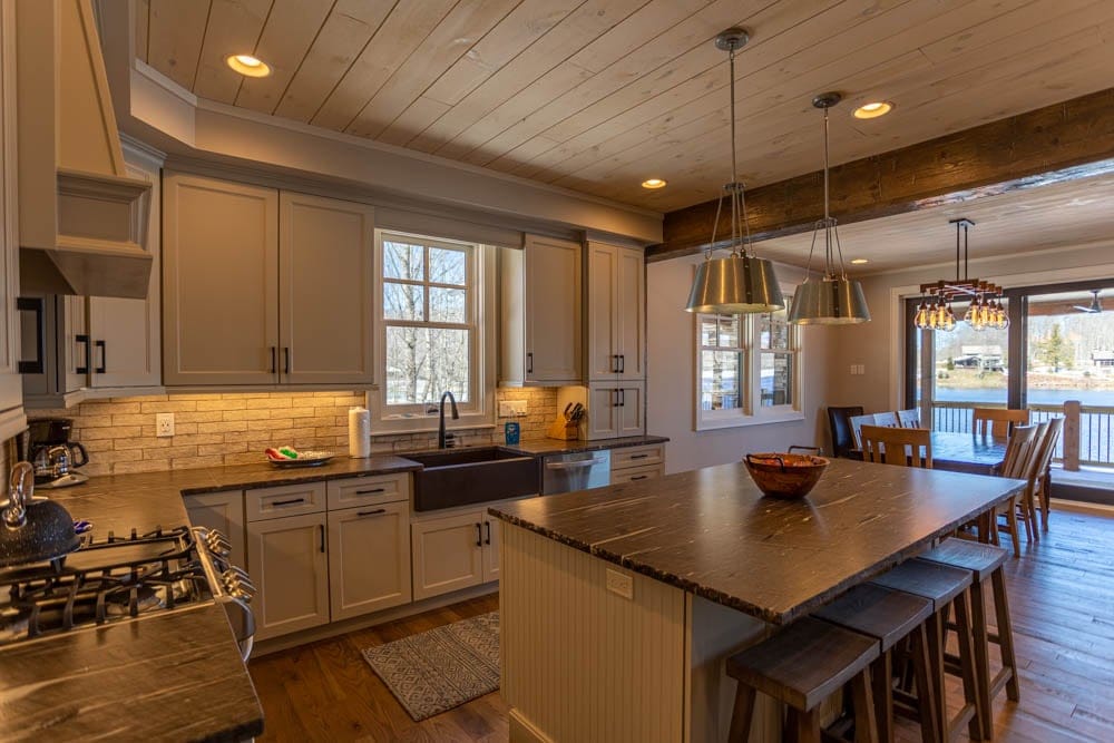 Modern kitchen with large island.