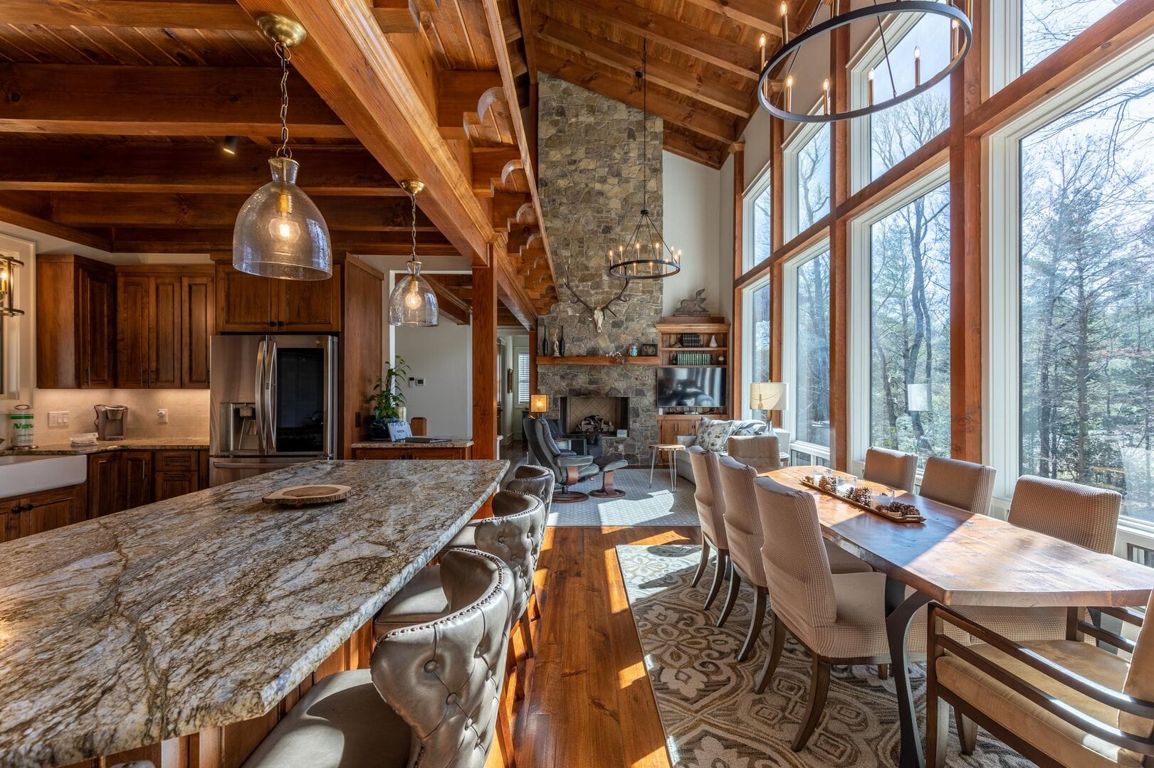 Rustic kitchen and dining area.